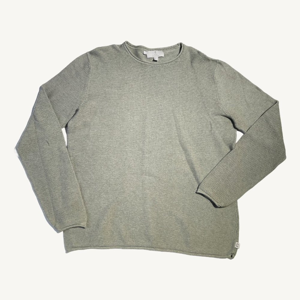 2nd Chapter Pale Green Long Sleeve Sweater Top Ribbed Knit Size Large